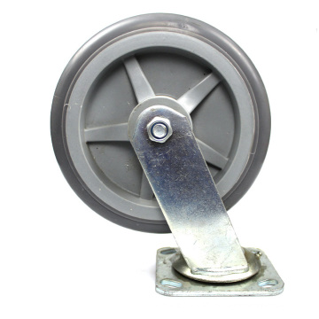 8 inch heavy duty plate swivel  mute TPR arc casters